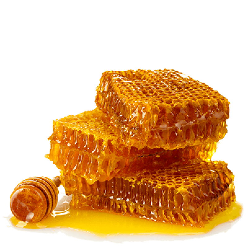 Stacked honeycomb with a honey dipper